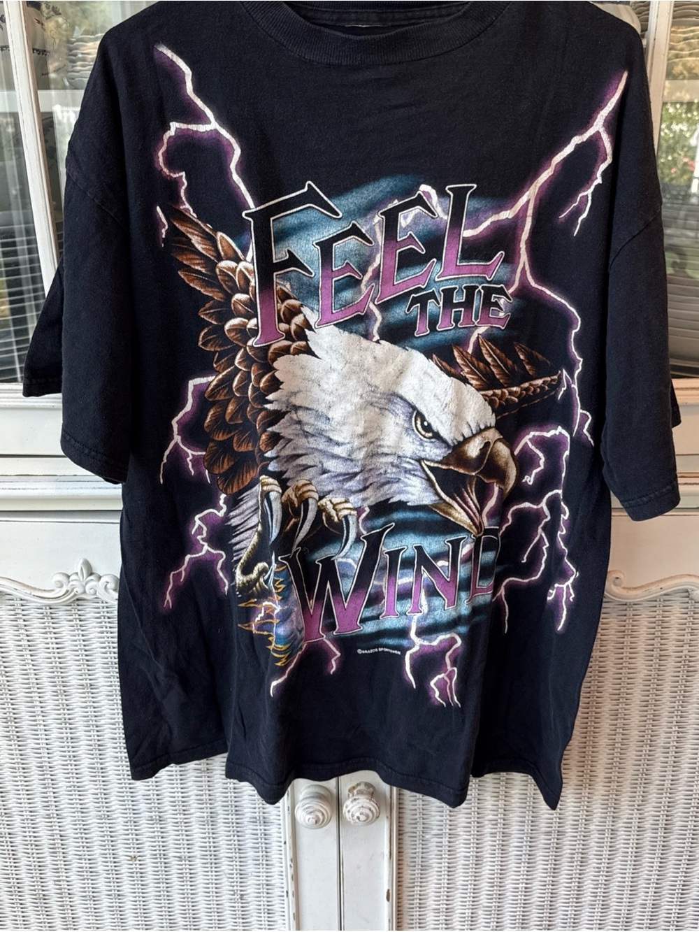 Vintage Feel The Wind Tee American Thunder USA Thunder t-shirt single stitch Xl